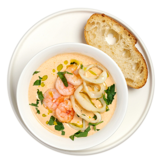 Чкмерули с морепродуктами