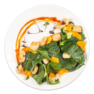 Салат с Приморским гребешком и апельсинами